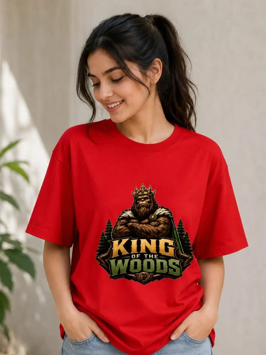 King of the Woods oversized Graphic T shirt - Red