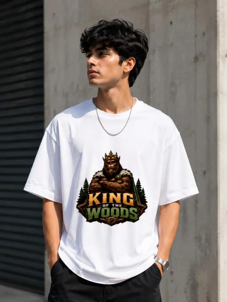 King of the Woods oversized Graphic T shirt - White