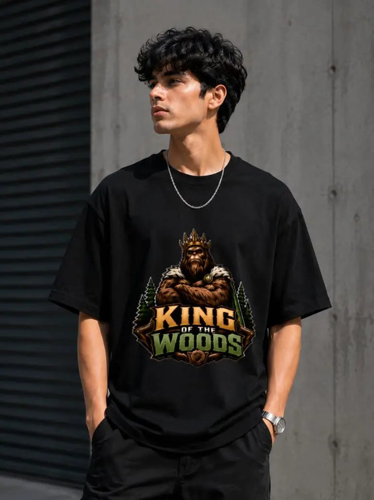 King of the Woods oversized Graphic T shirt - Black